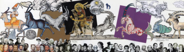 Colagens intitulada "10 Capricorne" por Hosszu, Obras de arte originais, Litografia