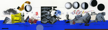 Colagens intitulada "Blue Billard" por Hosszu, Obras de arte originais, Colagens