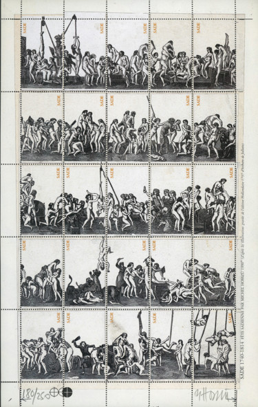 Printmaking titled "Fête Sadienne - Tim…" by Hosszu, Original Artwork, Paper