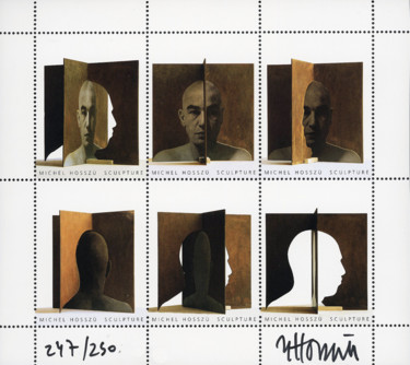 Druckgrafik mit dem Titel "Sculpture 2 pièces…" von Hosszu, Original-Kunstwerk, Lithographie