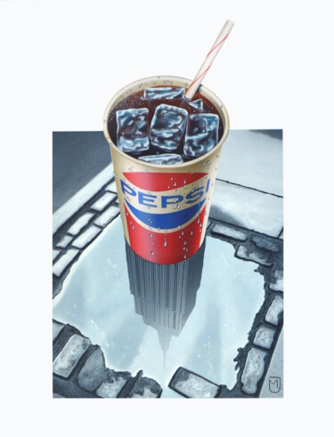 Peinture intitulée "Pepsi à New-York" par Michel Jegerlehner, Œuvre d'art originale, Aérographe