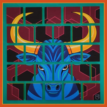 Painting titled "Taurus" by Michel Jegerlehner, Original Artwork, Acrylic