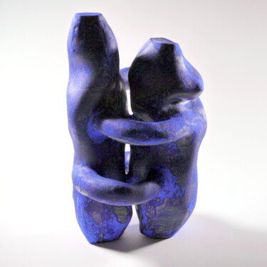 Escultura intitulada "C'est la java bleue" por Michel Lacroix, Obras de arte originais, Argila