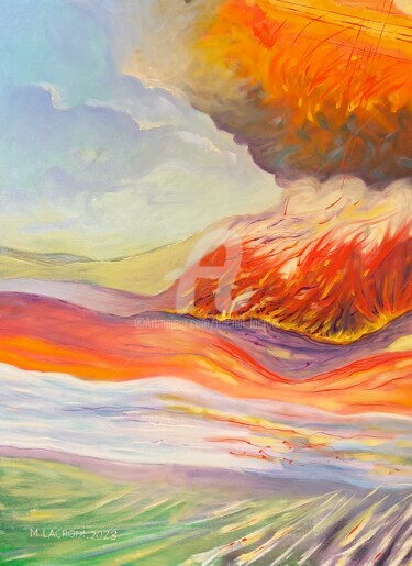 Peinture intitulée "Actualité brûlante…" par Michel Lacroix, Œuvre d'art originale, Huile
