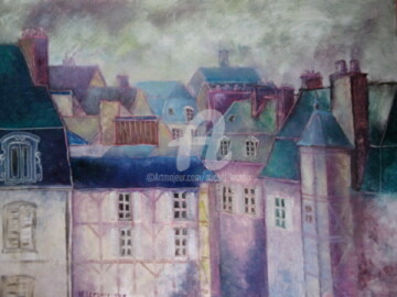 Malerei mit dem Titel "UN QUARTIER DE BOUR…" von Michel Lacroix, Original-Kunstwerk, Öl