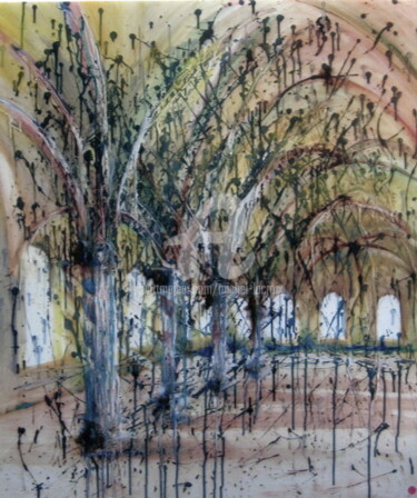 제목이 "GOUTTES GOTHIQUES"인 미술작품 Michel Lacroix로, 원작, 기름 나무 들것 프레임에 장착됨