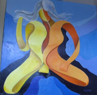 Pintura titulada "la femme dominatrice" por Michel Lefresne, Obra de arte original, Oleo