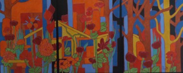 Peinture intitulée "La maison forestière" par Michel Marant, Œuvre d'art originale, Acrylique