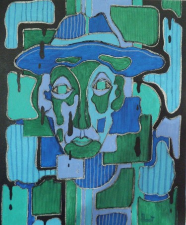 Peinture intitulée "Le terrien" par Michel Marant, Œuvre d'art originale, Acrylique