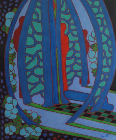 Peinture intitulée "Les silhouettes rou…" par Michel Marant, Œuvre d'art originale, Acrylique