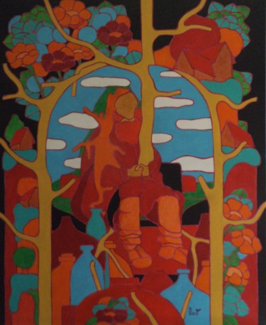Peinture intitulée "Le nomade" par Michel Marant, Œuvre d'art originale, Acrylique