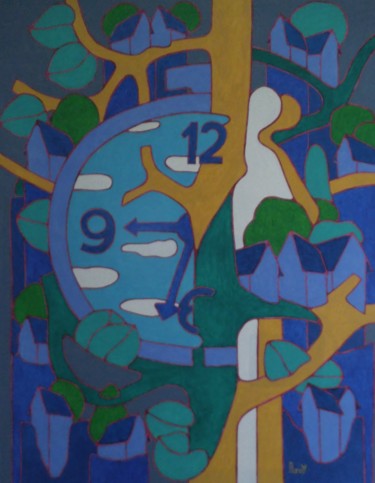 Картина под названием "A un quart d'heure…" - Michel Marant, Подлинное произведение искусства, Акрил