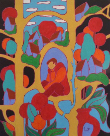 Peinture intitulée "Le poéte" par Michel Marant, Œuvre d'art originale, Acrylique