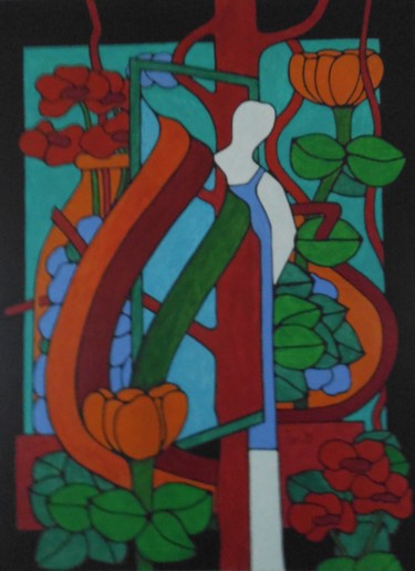 Painting titled "Les trois bandes" by Michel Marant, Original Artwork, Acrylic