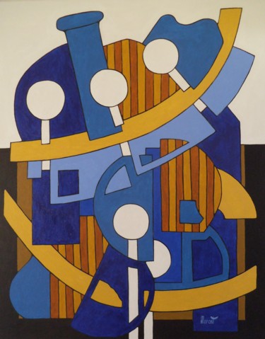Peinture intitulée "Usine" par Michel Marant, Œuvre d'art originale, Acrylique Monté sur Châssis en bois