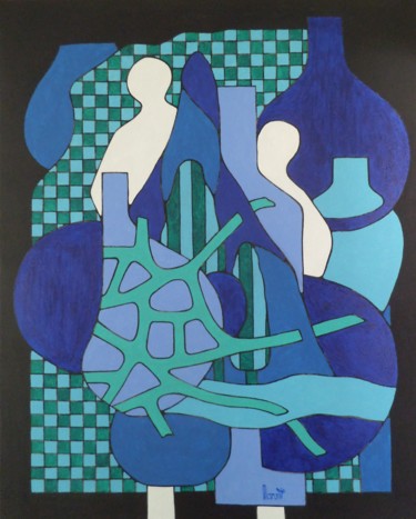 Peinture intitulée "Sur le damier" par Michel Marant, Œuvre d'art originale, Acrylique Monté sur Châssis en bois