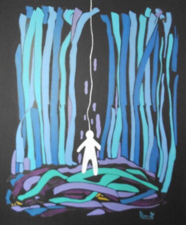Картина под названием "Fantoche et la déco…" - Michel Marant, Подлинное произведение искусства, Акрил Установлен на Деревянн…