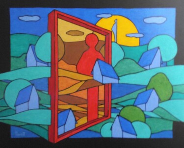 Peinture intitulée "Cadre d'automne" par Michel Marant, Œuvre d'art originale, Acrylique Monté sur Châssis en bois