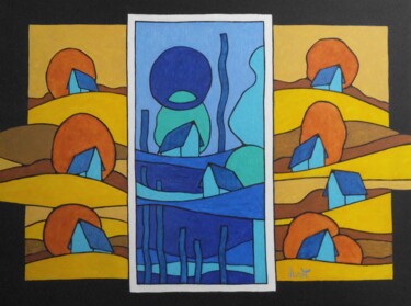 Картина под названием "CADRE BLANC" - Michel Marant, Подлинное произведение искусства, Акрил Установлен на Деревянная рама д…