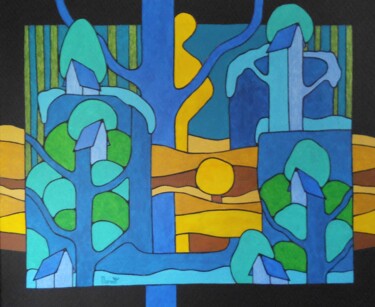 Malerei mit dem Titel "Nouvelle saison" von Michel Marant, Original-Kunstwerk, Acryl Auf Keilrahmen aus Holz montiert