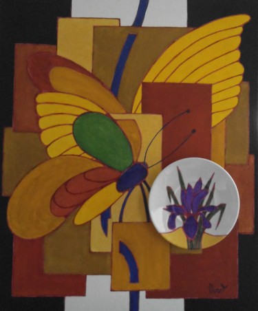 les papillons jaunes Peinture intitulée "les papillons jaunes" par Michel Marant, Œuvre d'art originale, Acrylique