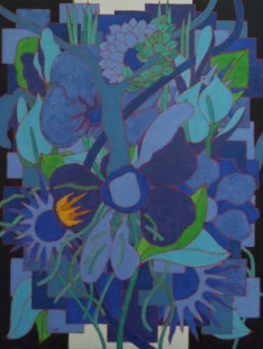 Painting titled "la reine des fleurs" by Michel Marant, Original Artwork, Acrylic