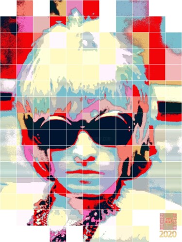 Digital Arts titled "BRIAN JONES II" by Michel Martin, Original Artwork, 2D Digital Work Mounted on Aluminium