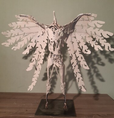 Sculpture titled "Ange" by Michel Marzin, Original Artwork, Metals