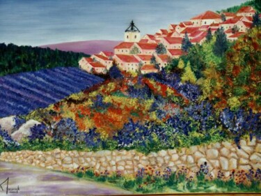 Painting titled "Paysage Provençal" by Michel Maszczyk, Original Artwork