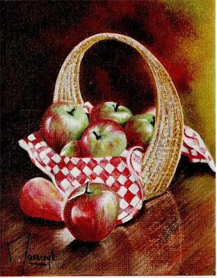 Painting titled "Poire pommes" by Michel Maszczyk, Original Artwork