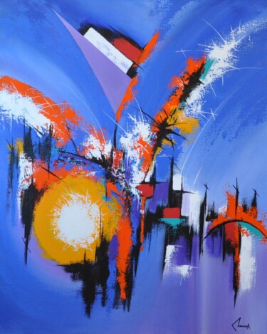 Painting titled "Symphonie Lyrique" by Michel Maszczyk, Original Artwork, Acrylic Mounted on Wood Stretcher frame