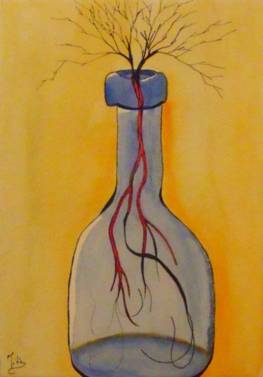 Peinture intitulée "Alcoolisme" par Michel Mercier (Mike), Œuvre d'art originale, Aquarelle