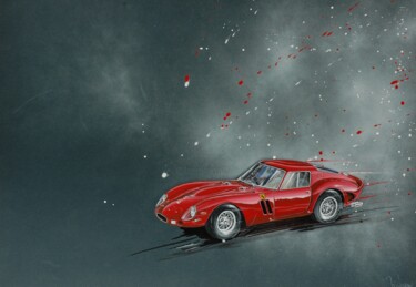 Картина под названием "FERRARI 250 GTO. #a…" - Michel Michaux, Подлинное произведение искусства, Гуашь