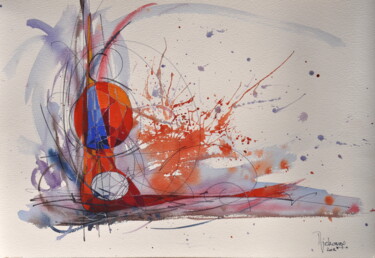 Peinture intitulée "1296-abstraction-6.…" par Michel Michaux, Œuvre d'art originale, Huile