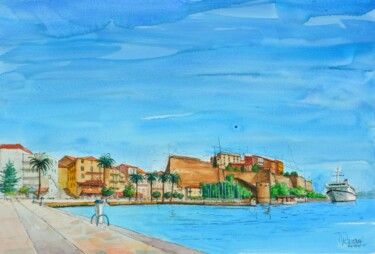 Peinture intitulée "CALVI. Le port" par Michel Michaux, Œuvre d'art originale, Huile