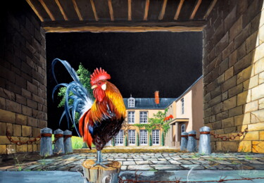 Painting titled "COQ GAULOIS" by Michel Michaux, Original Artwork, Gouache