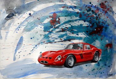 "FERRARI 250 GTO" başlıklı Tablo Michel Michaux tarafından, Orijinal sanat, Guaş boya
