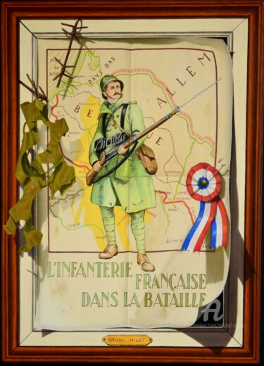 Pintura intitulada "La Der des Der" por Michel Millet, Obras de arte originais, Óleo Montado em Armação em madeira
