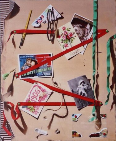 Peinture intitulée "L'intrus" par Michel Millet, Œuvre d'art originale, Huile Monté sur Châssis en bois