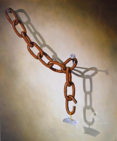 Peinture intitulée "Des chaînes-moi" par Michel Millet, Œuvre d'art originale, Huile