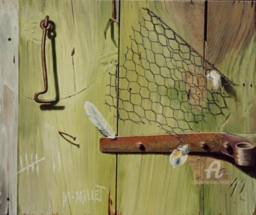 Peinture intitulée "Voyage sans retour" par Michel Millet, Œuvre d'art originale, Huile Monté sur Châssis en bois