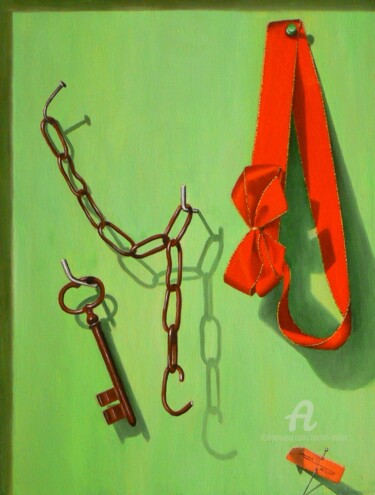 Painting titled "Union libre" by Michel Millet, Original Artwork, Oil Mounted on Wood Stretcher frame