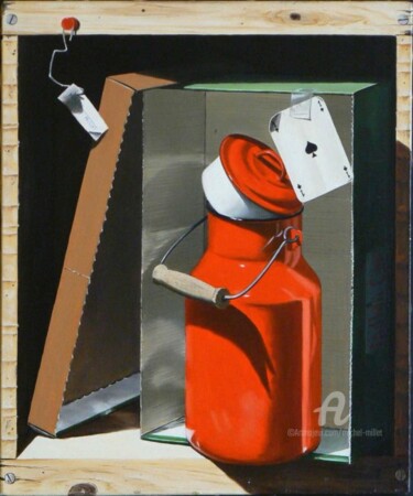 Painting titled "Pourquoi pas !" by Michel Millet, Original Artwork, Oil Mounted on Wood Stretcher frame