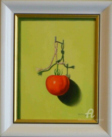 Painting titled "Agora" by Michel Millet, Original Artwork, Oil Mounted on Wood Stretcher frame