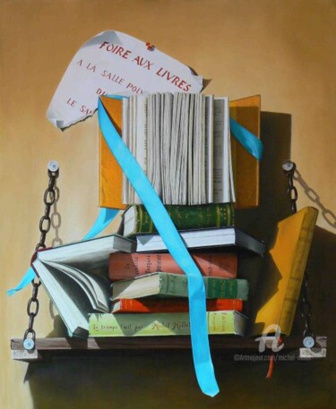 Painting titled "Mémoire d'Artistes" by Michel Millet, Original Artwork, Oil Mounted on Wood Stretcher frame