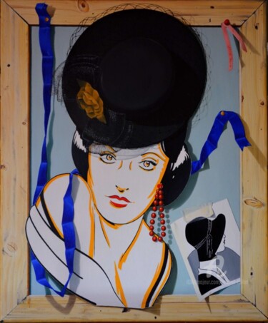 Painting titled "Les années folles" by Michel Millet, Original Artwork, Oil Mounted on Wood Stretcher frame