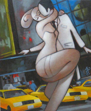 Painting titled "Paris New york" by Michel Moreau (MORO), Original Artwork, Acrylic