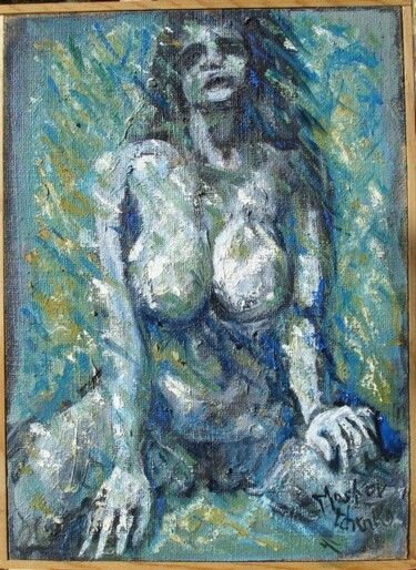 Peinture intitulée "1998 DE FACE RENOIR" par Michel Moskovtchenko, Œuvre d'art originale, Huile