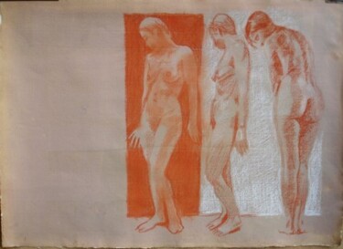 Drawing titled "2007 CENDRA A POMPEI" by Michel Moskovtchenko, Original Artwork, Pastel