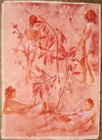 Dessin intitulée "ANNIE LA GRANDE AU…" par Michel Moskovtchenko, Œuvre d'art originale, Autre